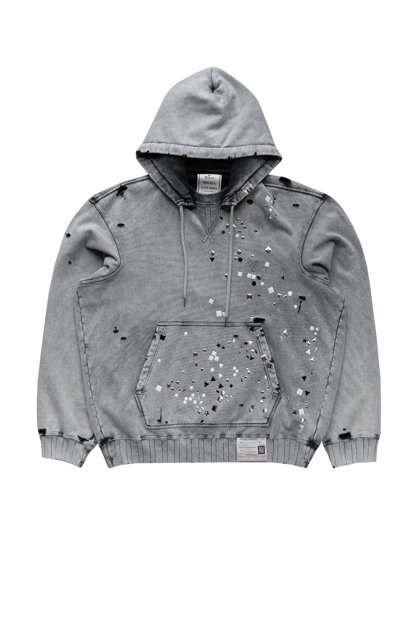 EMBELLISHED BLEACHED HOODIE