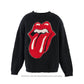 TRS_CRW N KNIT/LIPS&TOHGUE/BLK