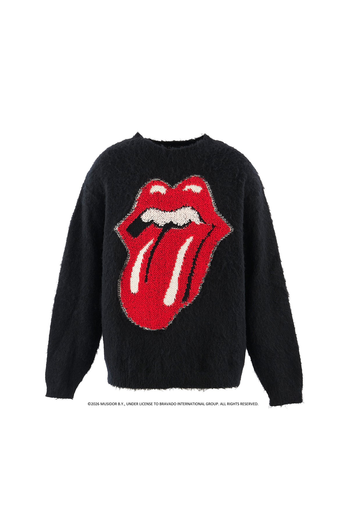 TRS_CRW N KNIT/LIPS&TOHGUE/BLK