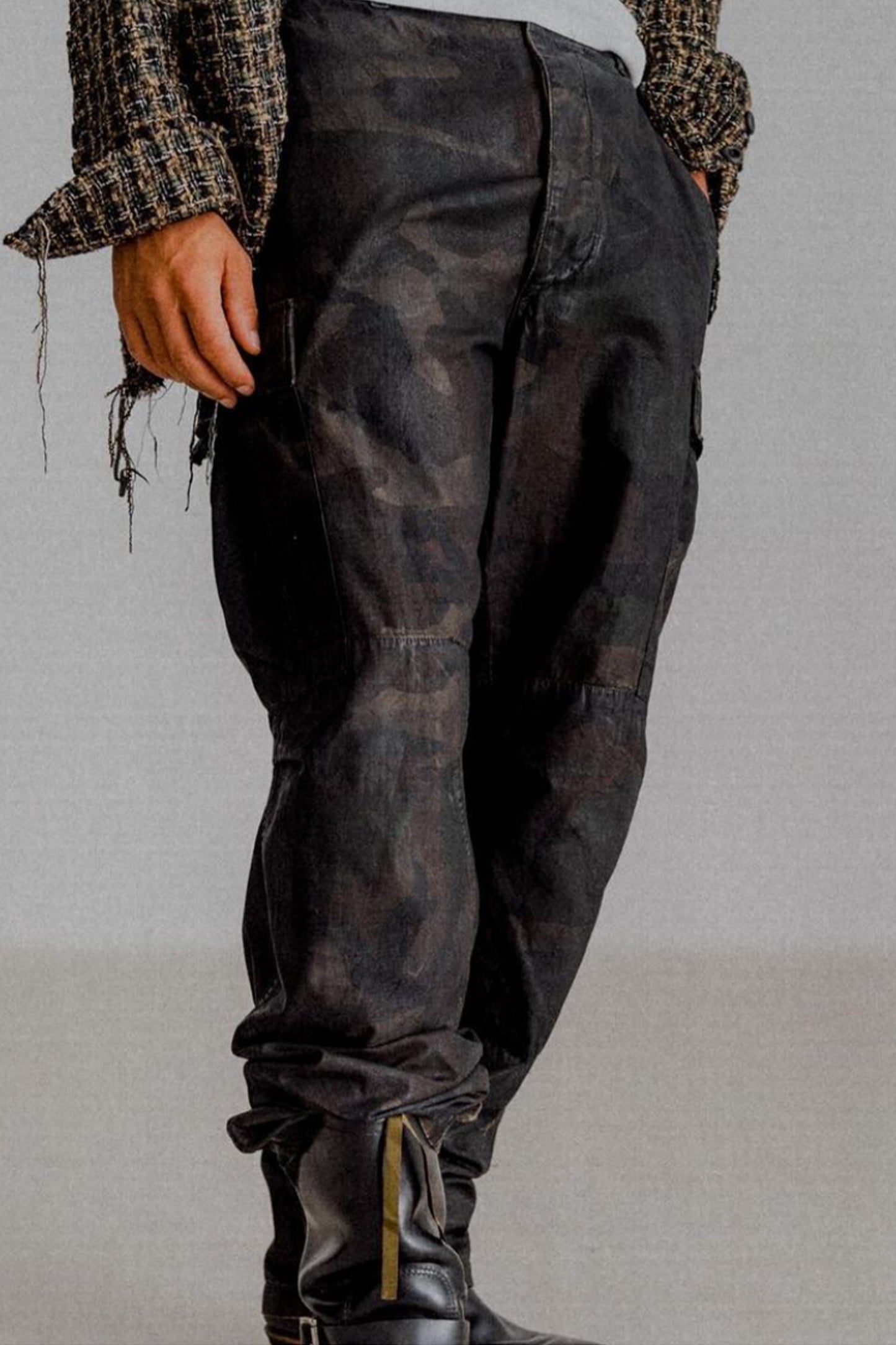 CAMO BLACK WAX PANTS