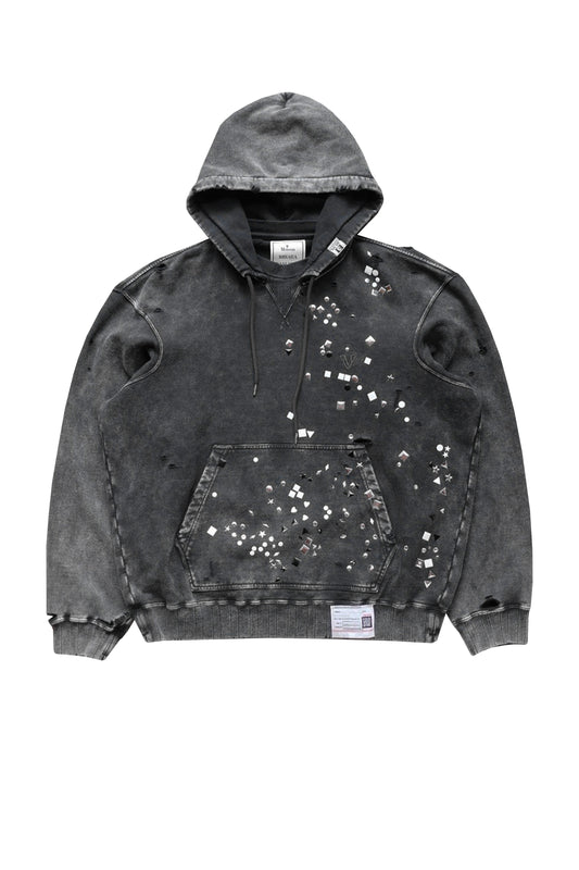 EMBELLISHED BLEACHED HOODIE