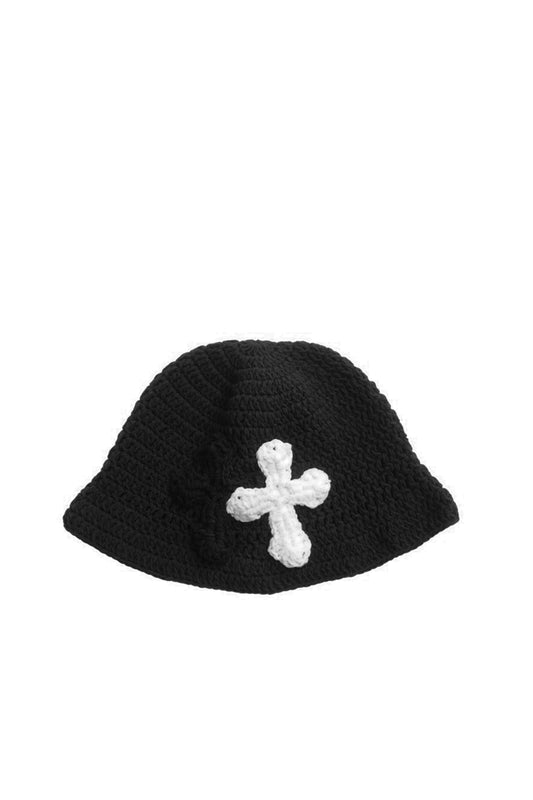 3D cross knit hat