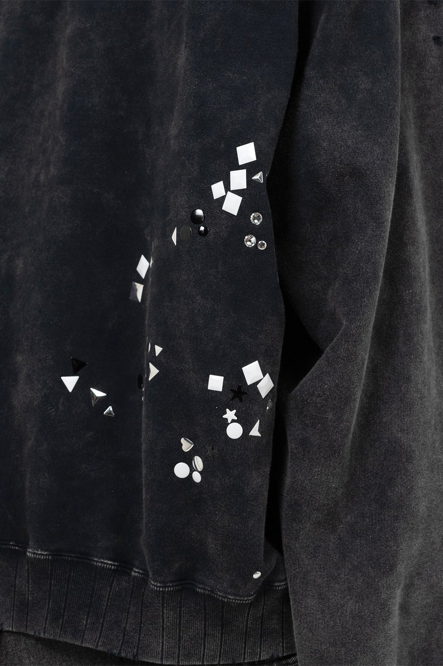 EMBELLISHED BLEACHED HOODIE