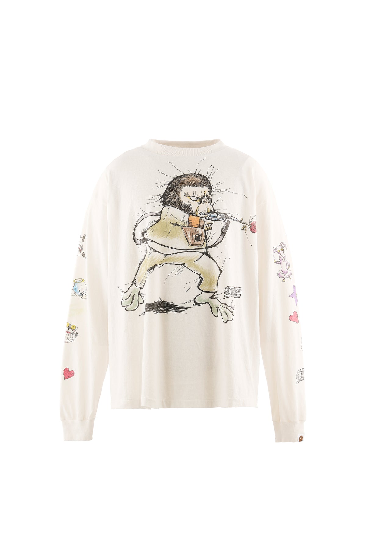 BAPE_LS T-SHIRT/RUNNING/WHITE
