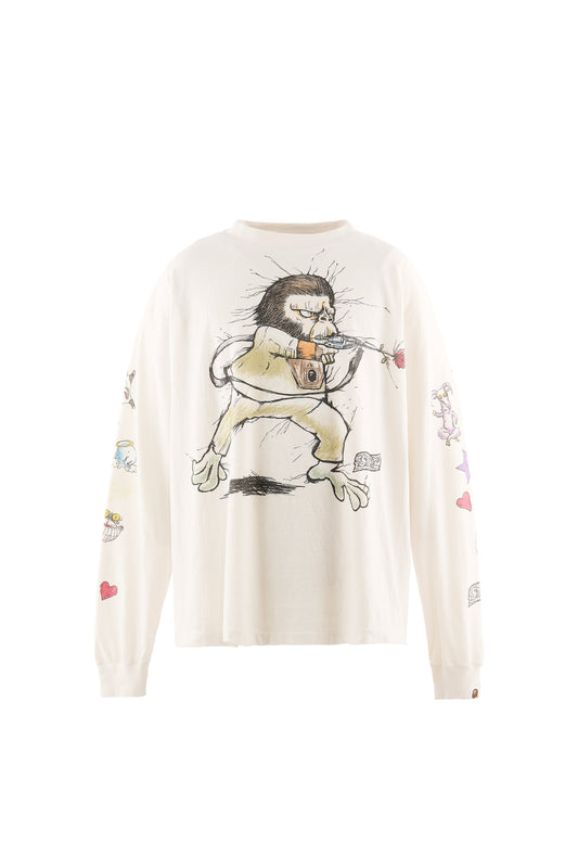 BAPE_LS T-SHIRT/RUNNING/WHITE