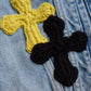 3D cross knit Denim Jacket
