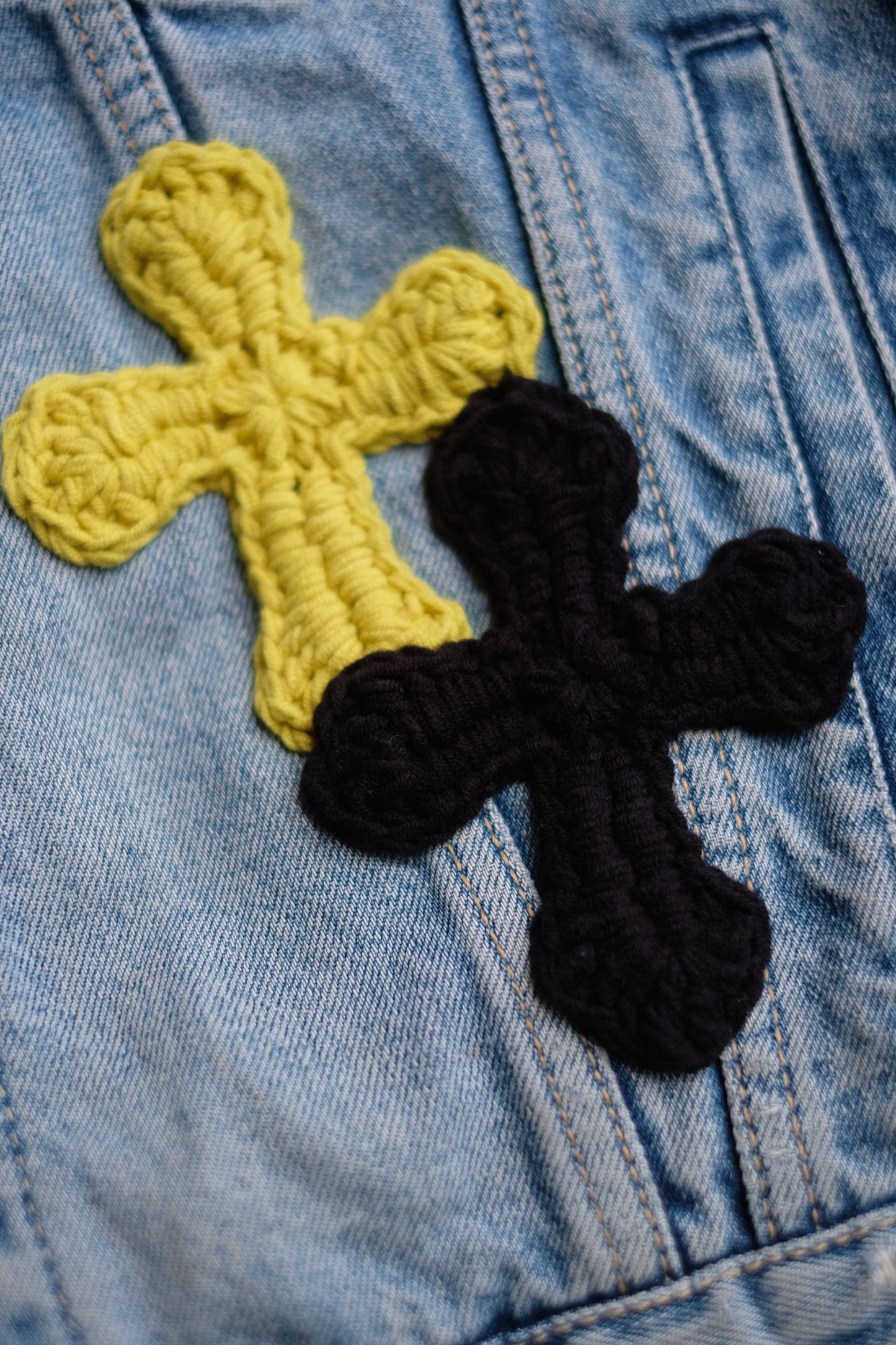 3D cross knit Denim Jacket