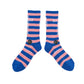 SOCKS/BORDER/BULE+PINK