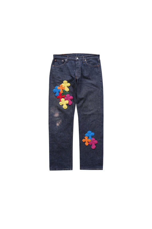 3D cross knit Denim