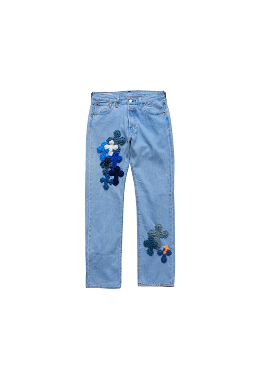 3D cross knit Denim