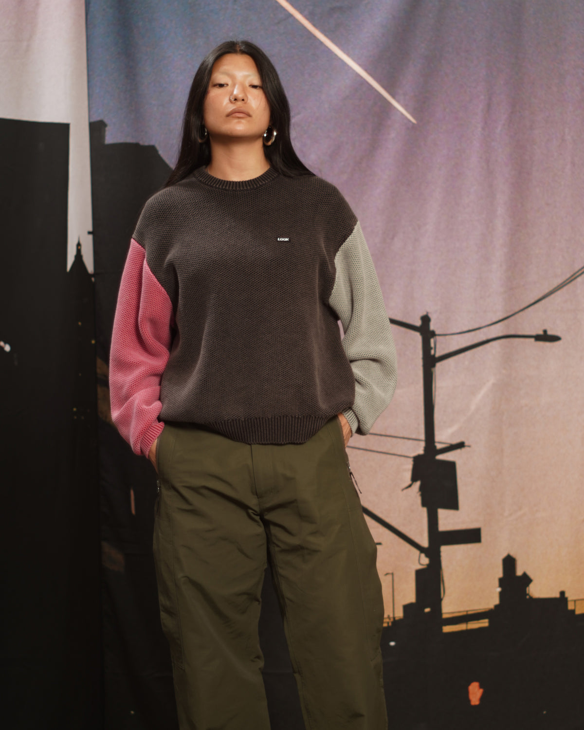 WAFFLE KNIT CREW