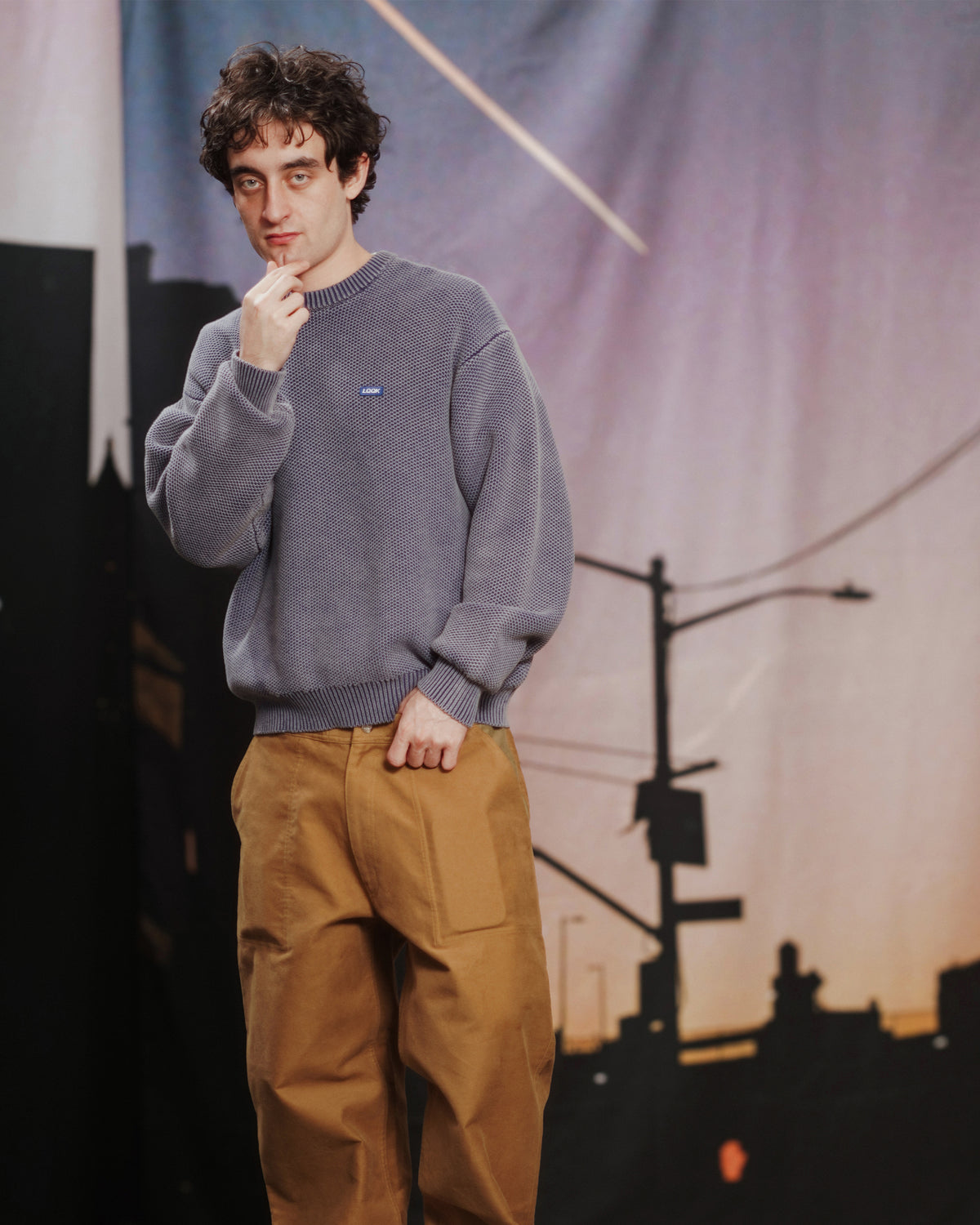 WAFFLE KNIT CREW