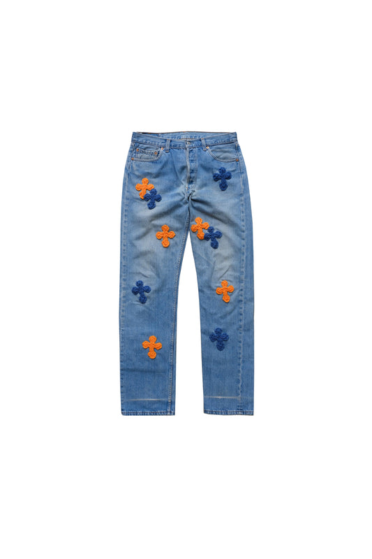 3D cross knit Denim