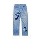 3D cross knit Denim