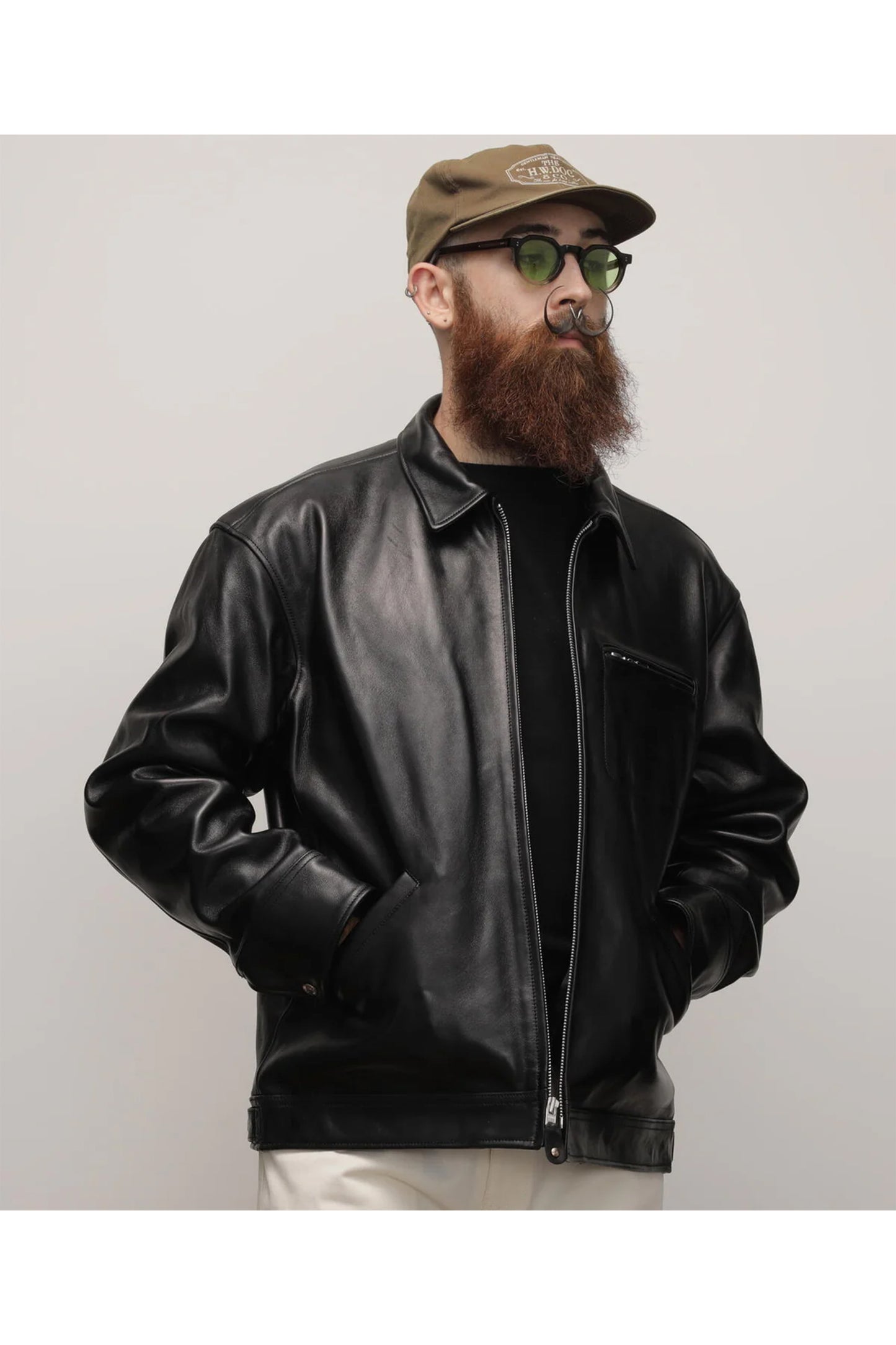LEATHER TRACKER JACKET