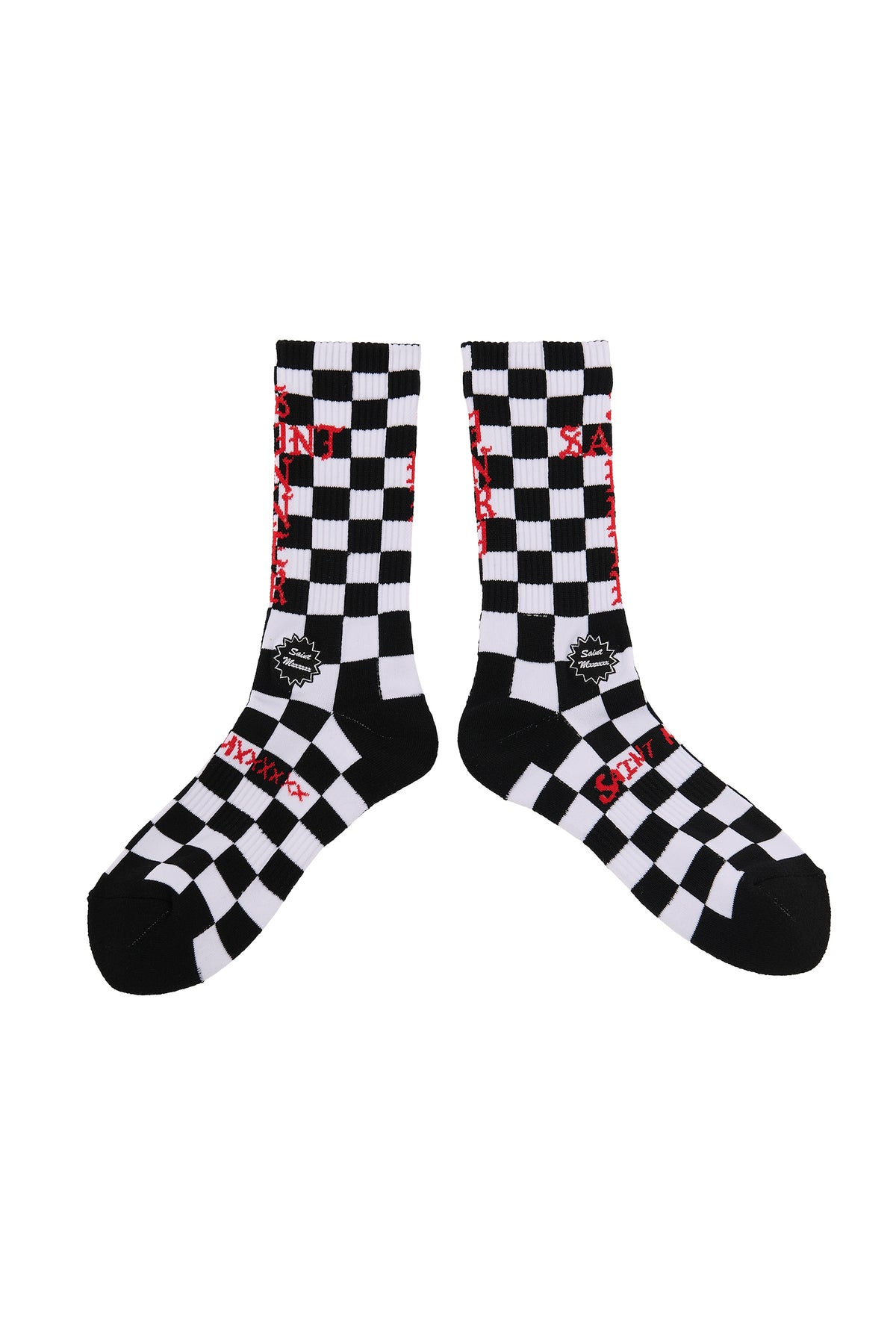 SOCKS/CHECK/BLACK+WHITE