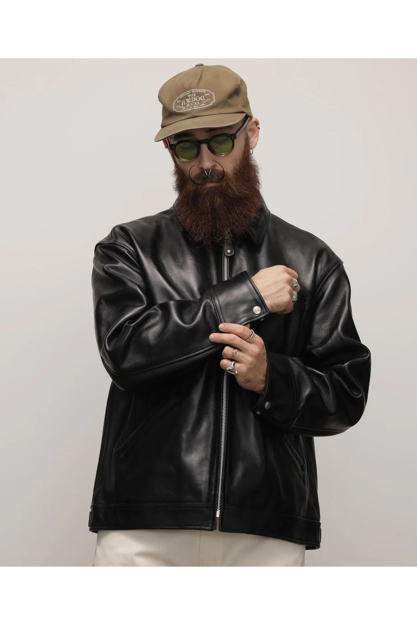 LEATHER TRACKER JACKET