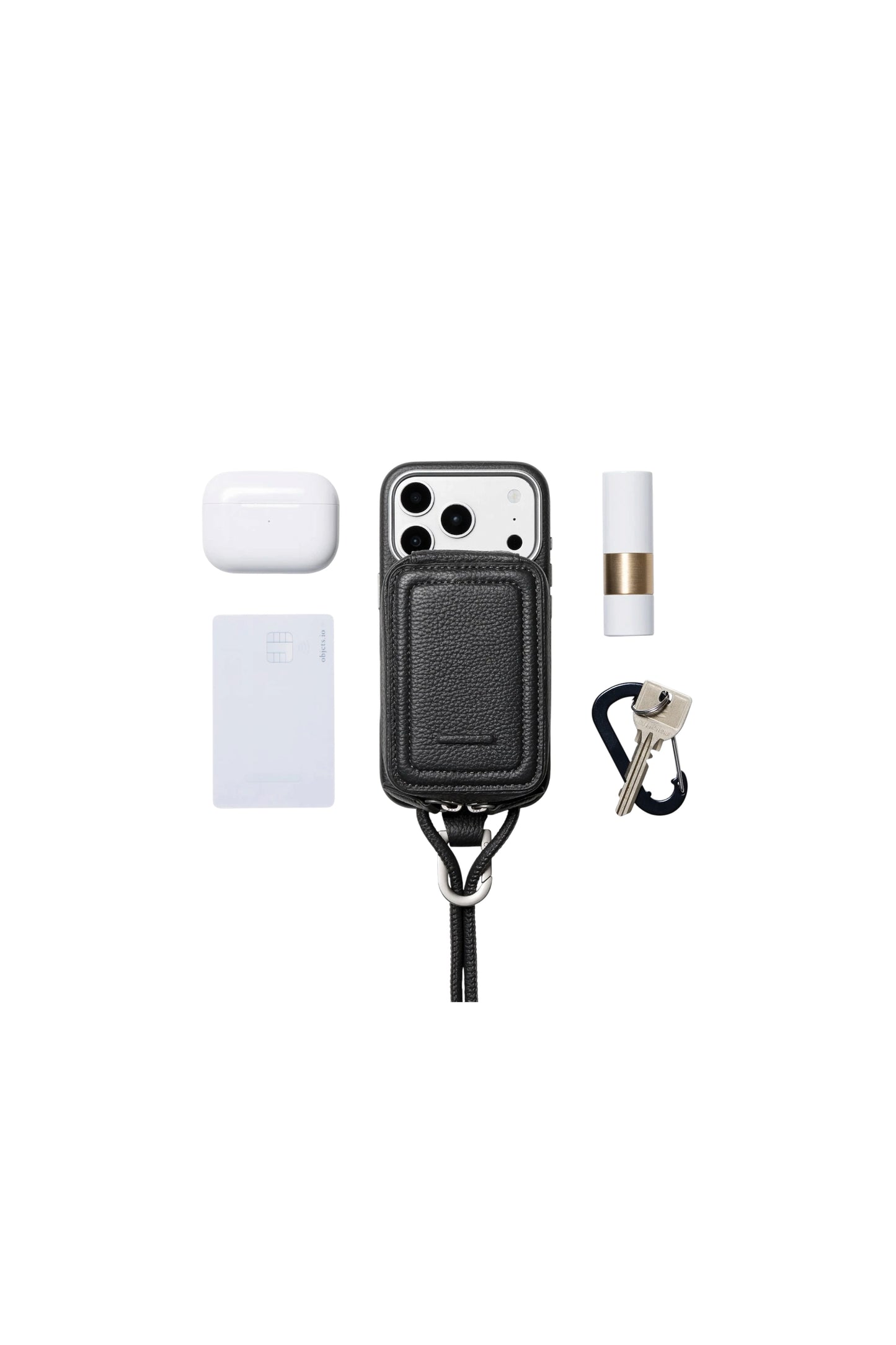 iPhoneアクセサリー-ストラップ付レザーマイクロバッグ