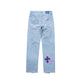 3D cross knit Denim