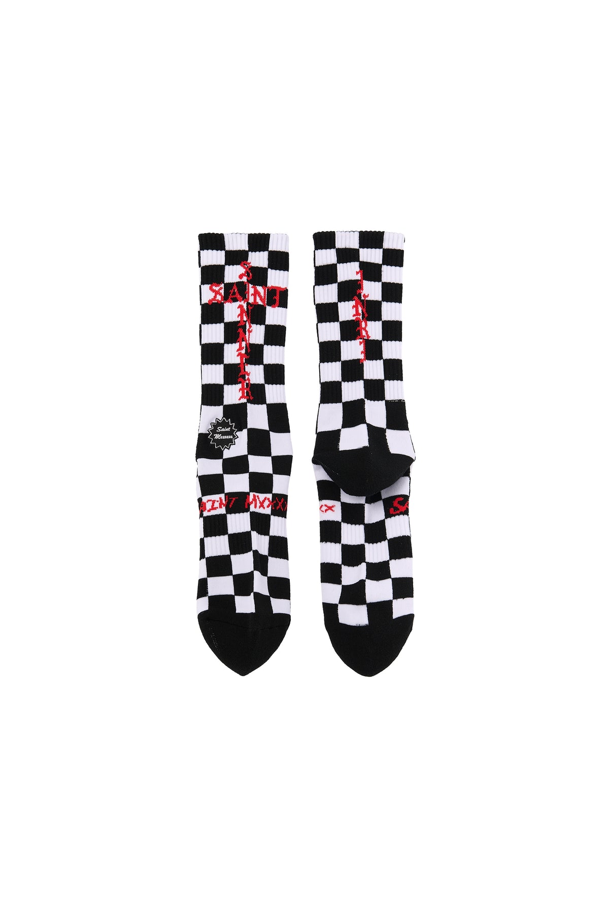 SOCKS/CHECK/BLACK+WHITE