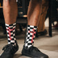 SOCKS/CHECK/BLACK+WHITE