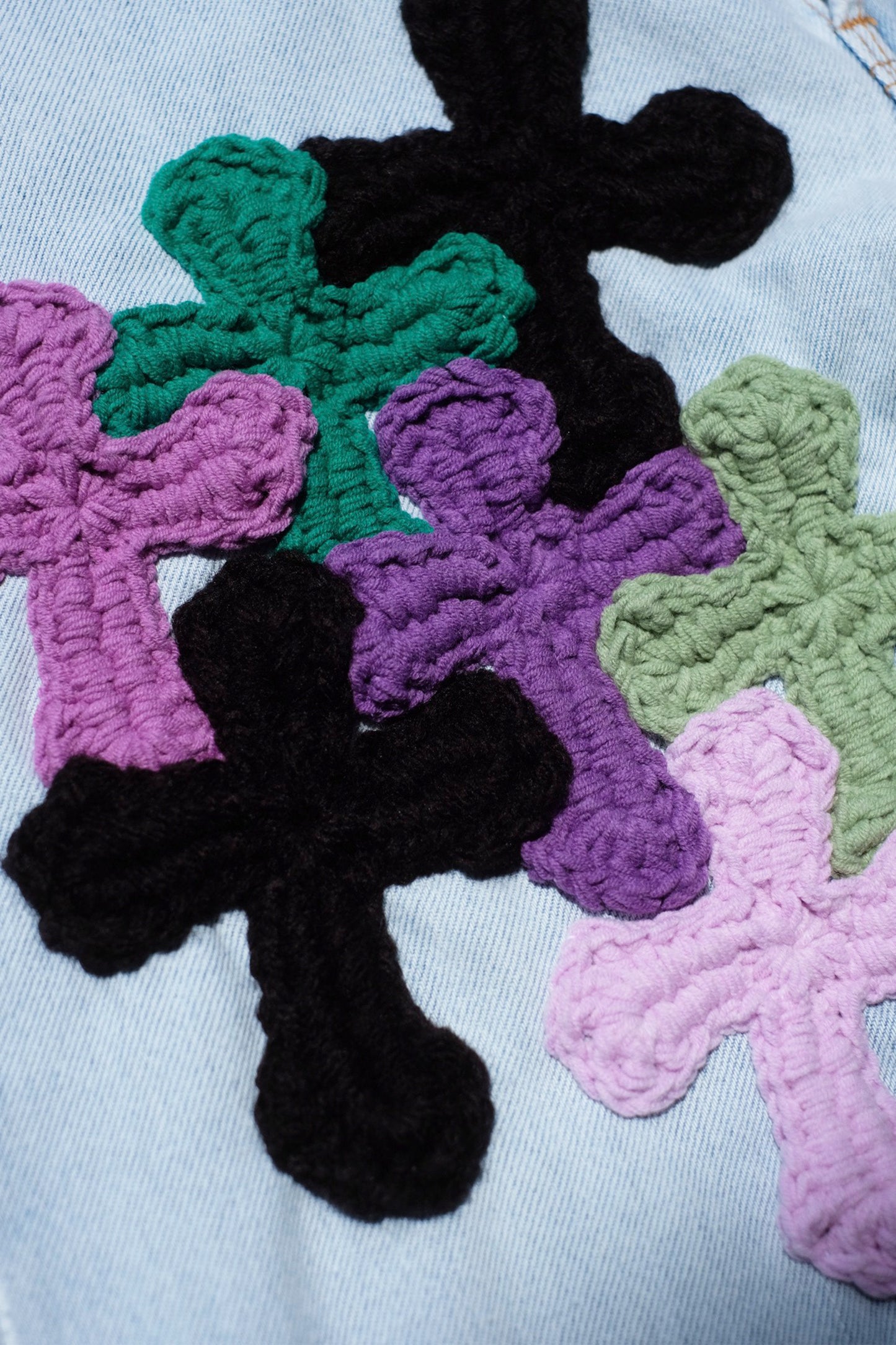 3D cross knit Denim