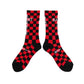 SOCKS/CHECK/BLACK+RED