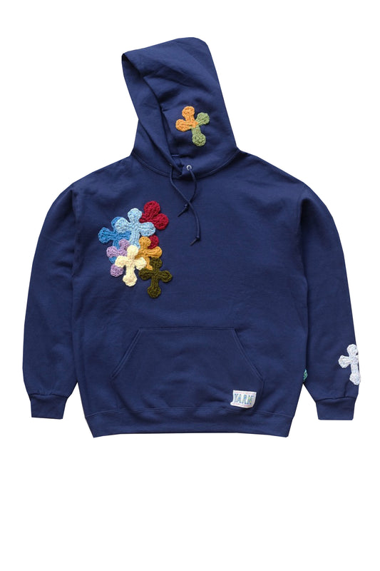 3D cross knit hoodie