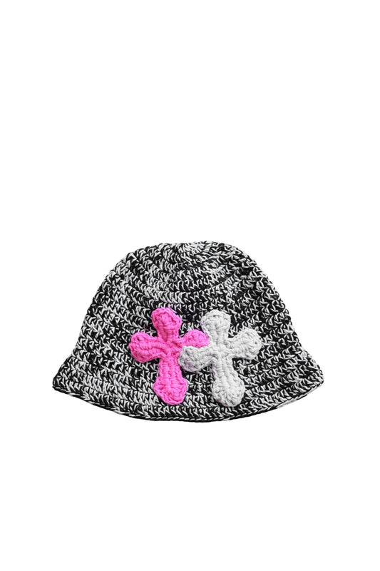 3D cross knit hat