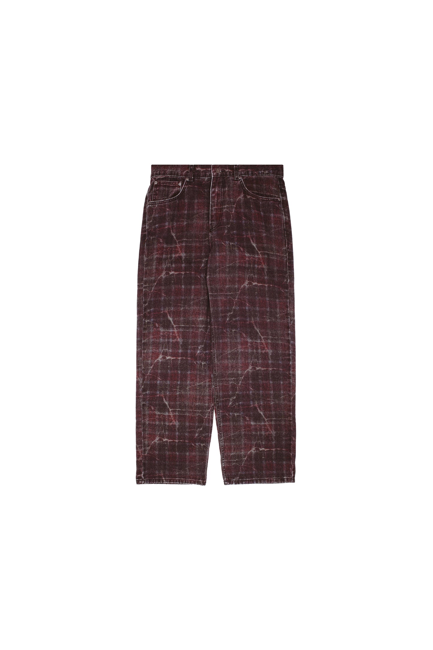 Distressed Plaid Fecke Jeans