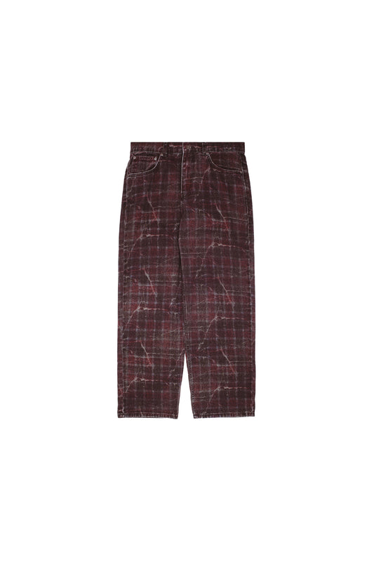 Distressed Plaid Fecke Jeans
