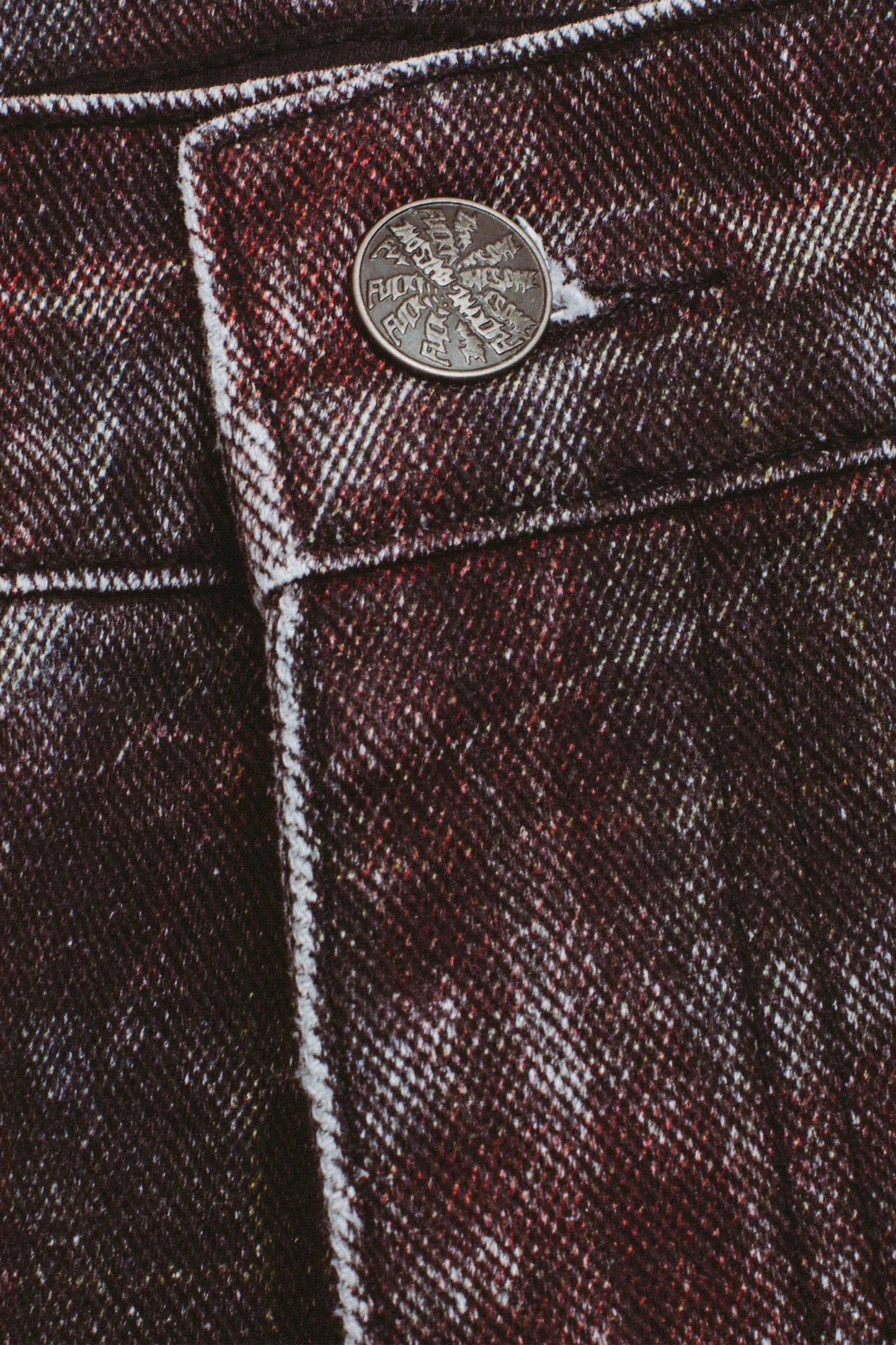 Distressed Plaid Fecke Jeans