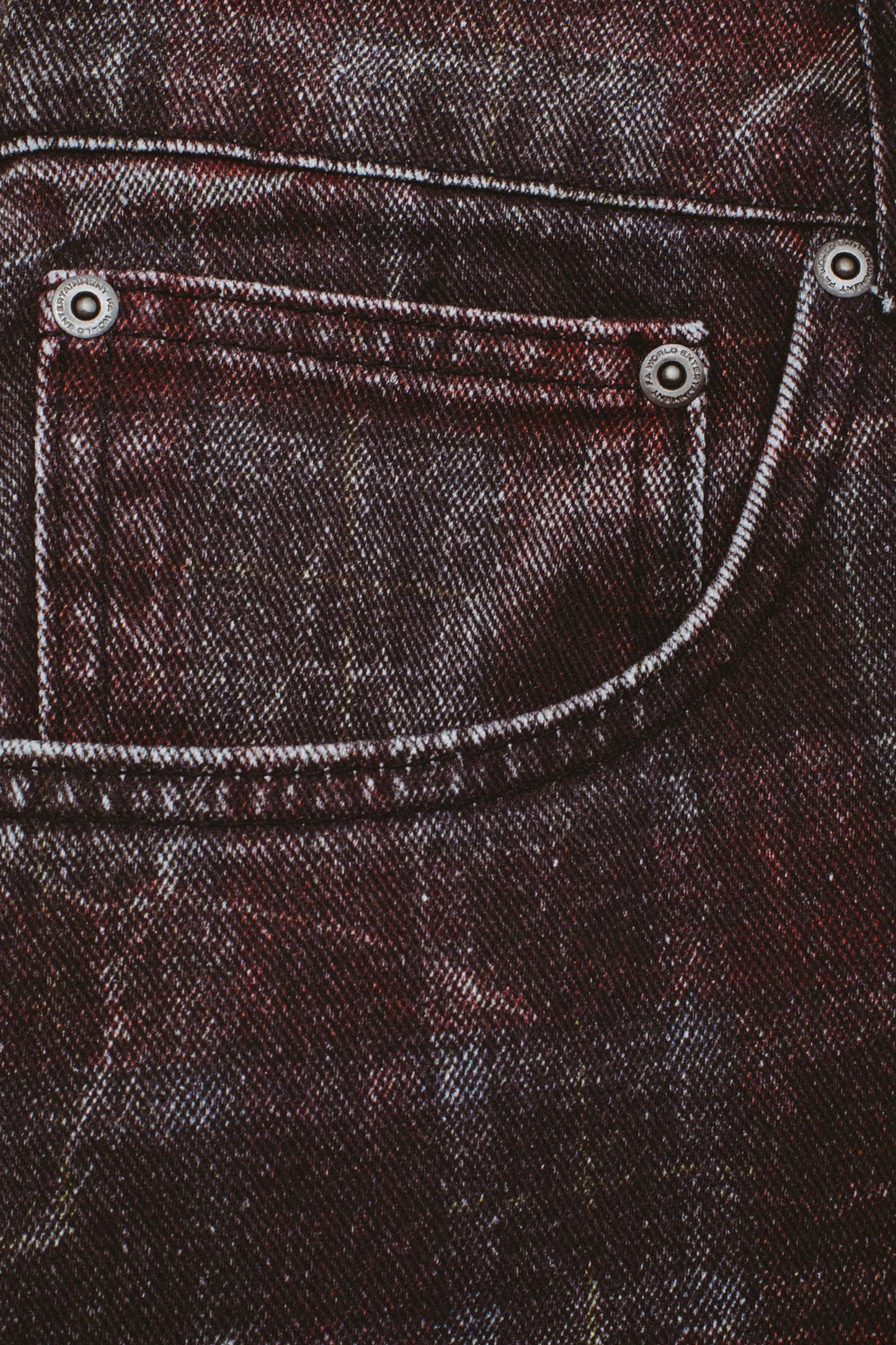 Distressed Plaid Fecke Jeans