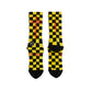 SOCKS/CHECK/BLACK+YELLOW