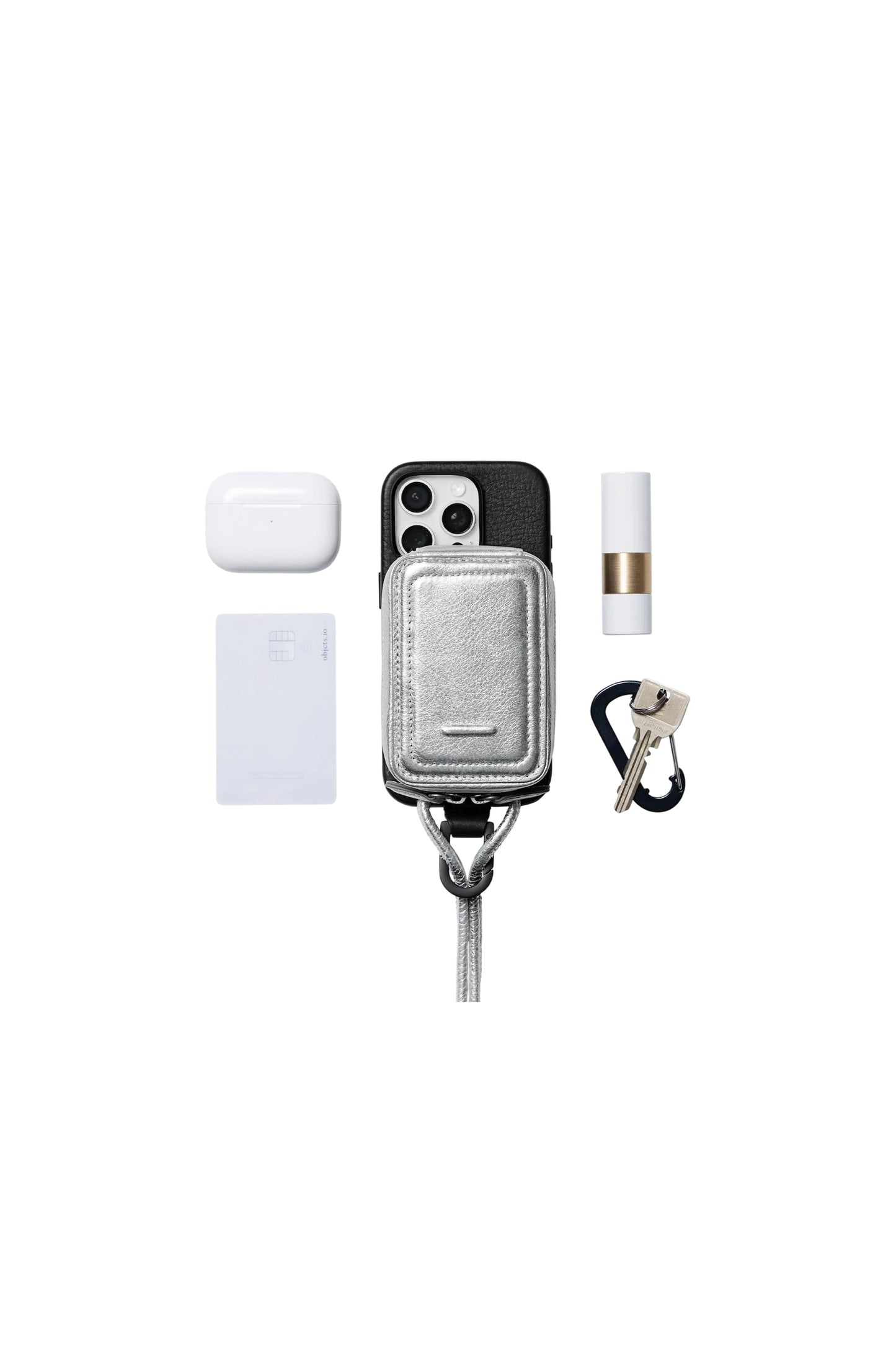 iPhoneアクセサリー-ストラップ付レザーマイクロバッグ