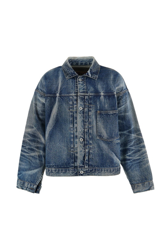 BJ_DENIM JACKET/DAMAGE/BLUE