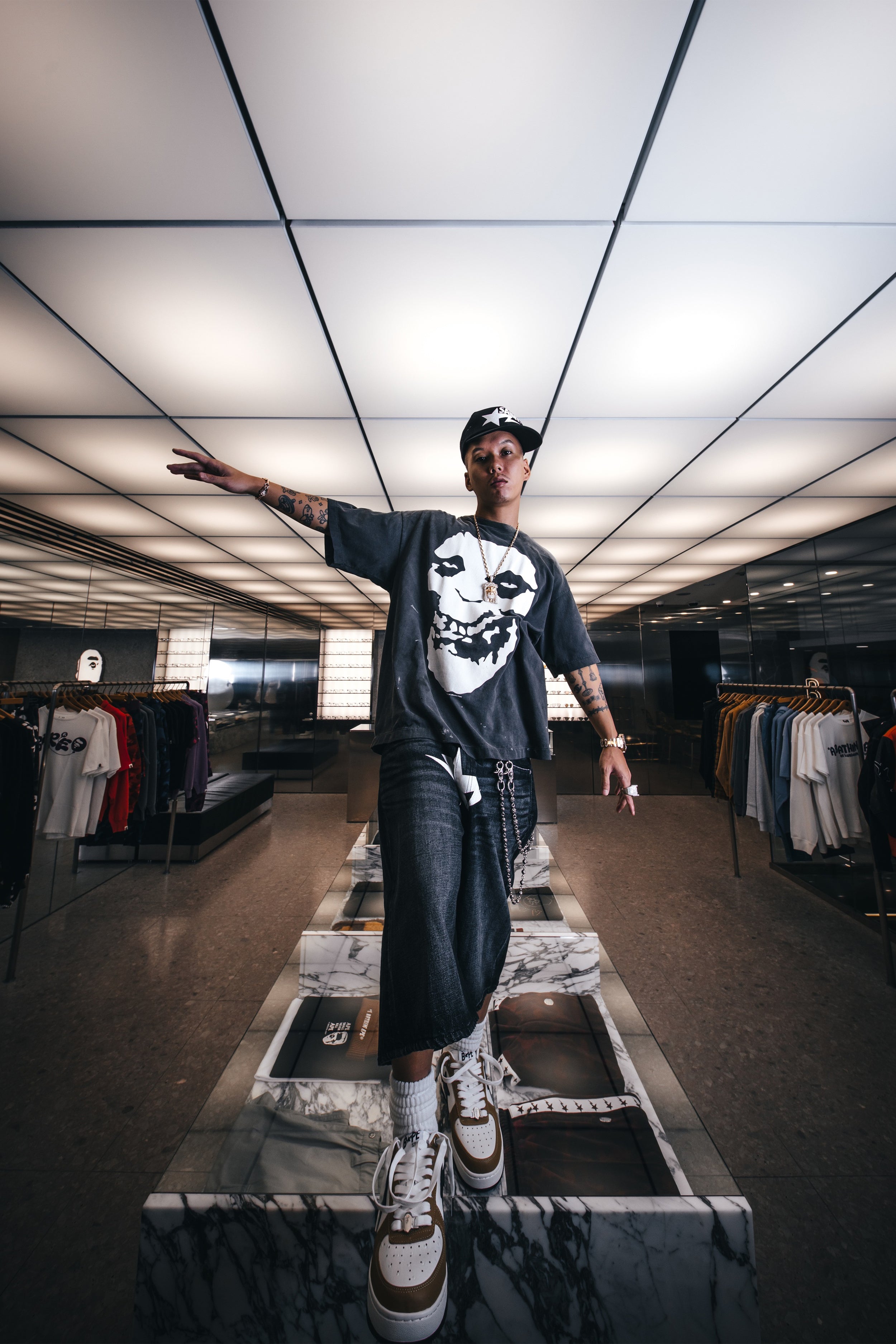 Saint Mxxxxxx (セントマイケル)/BAPE_SS T-SHIRT/ALWAYS LOVE/BK