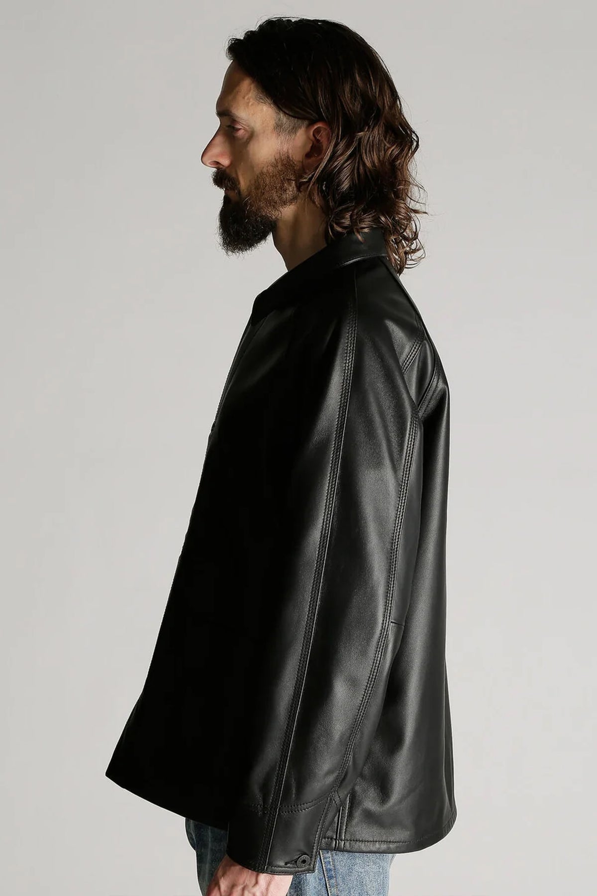 LAMB LEATHER COVERALL JACKET
