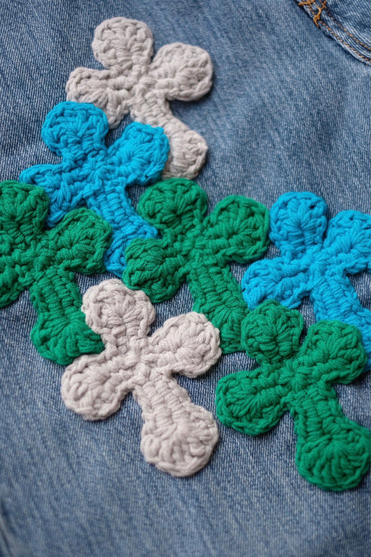 3D cross knit Denim