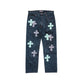 3D cross knit Denim