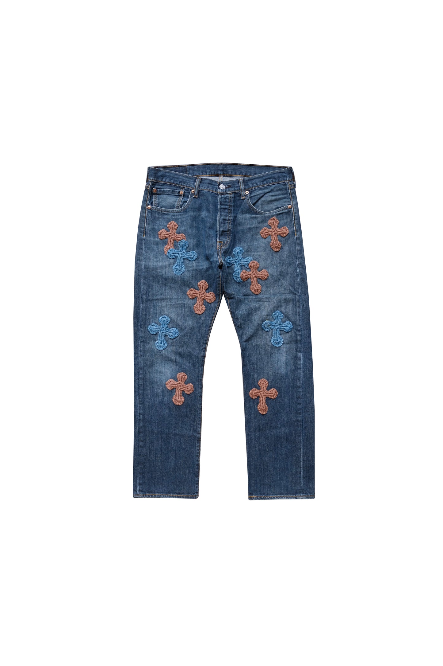 3D cross knit Denim