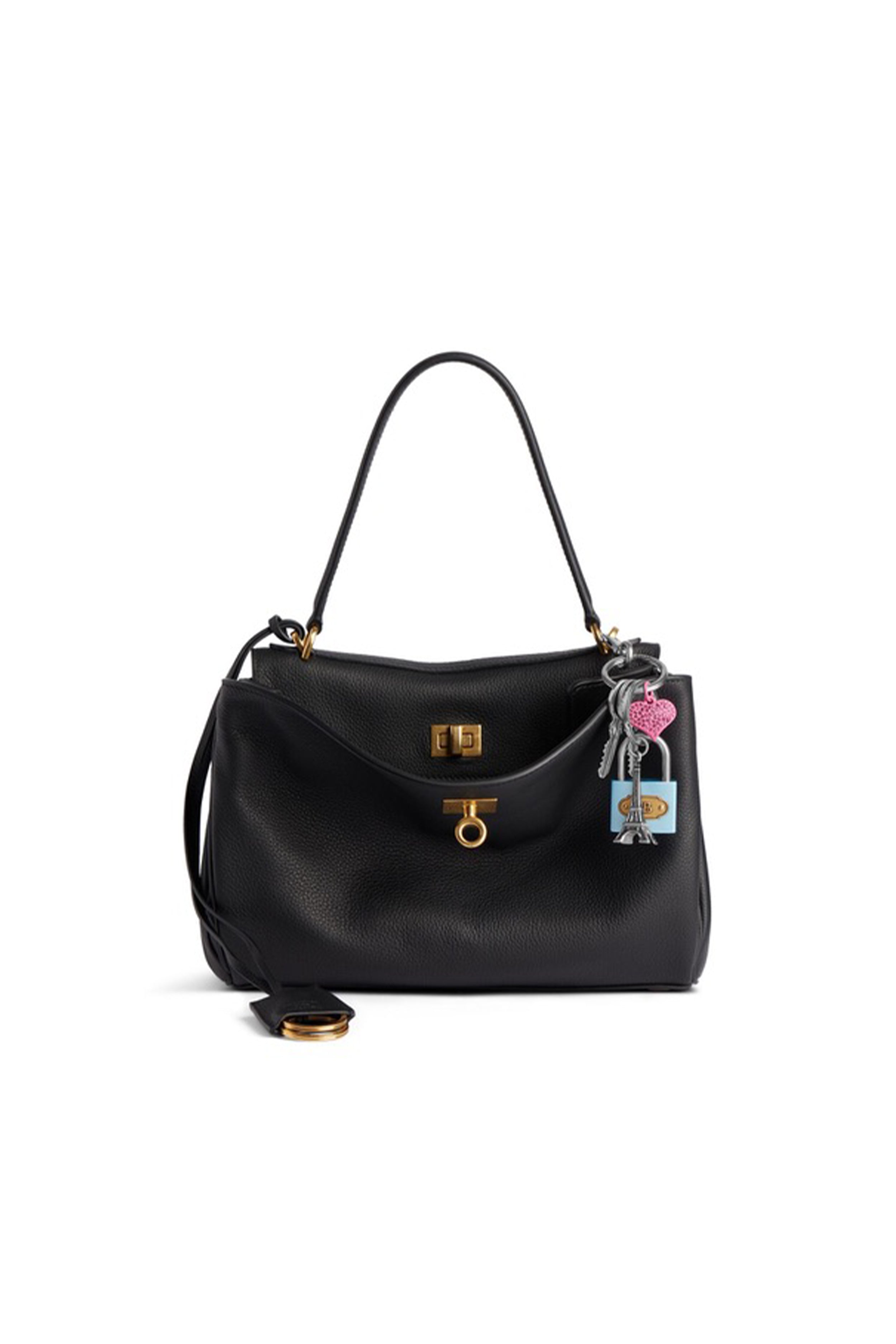 新品バレンシアガBALENCIAGA ダイヤル式ロック BALENCIAGA 】ダレスバッグ ダイヤルロック レザー ブラック