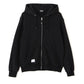 LEATHER ELBOW PATCH ZIP HOODED SWEAT