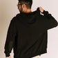 LEATHER ELBOW PATCH ZIP HOODED SWEAT