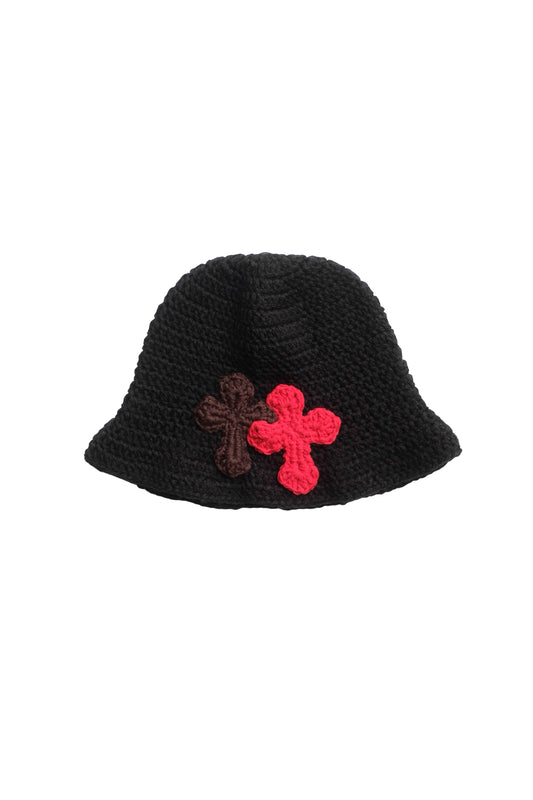 3D cross knit hat