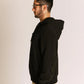 LEATHER ELBOW PATCH ZIP HOODED SWEAT