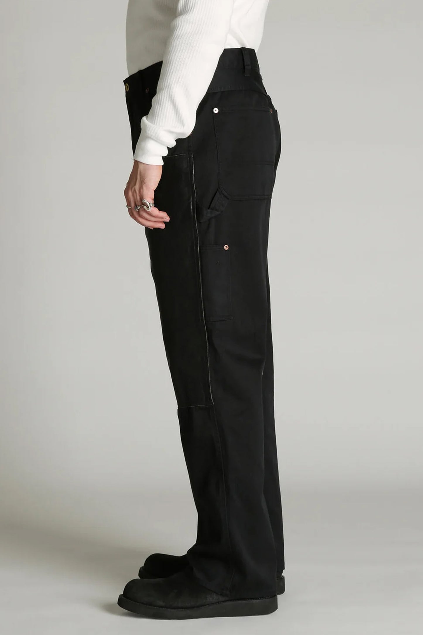 LEATHER COMB. DOUBLE KNEE PANTS
