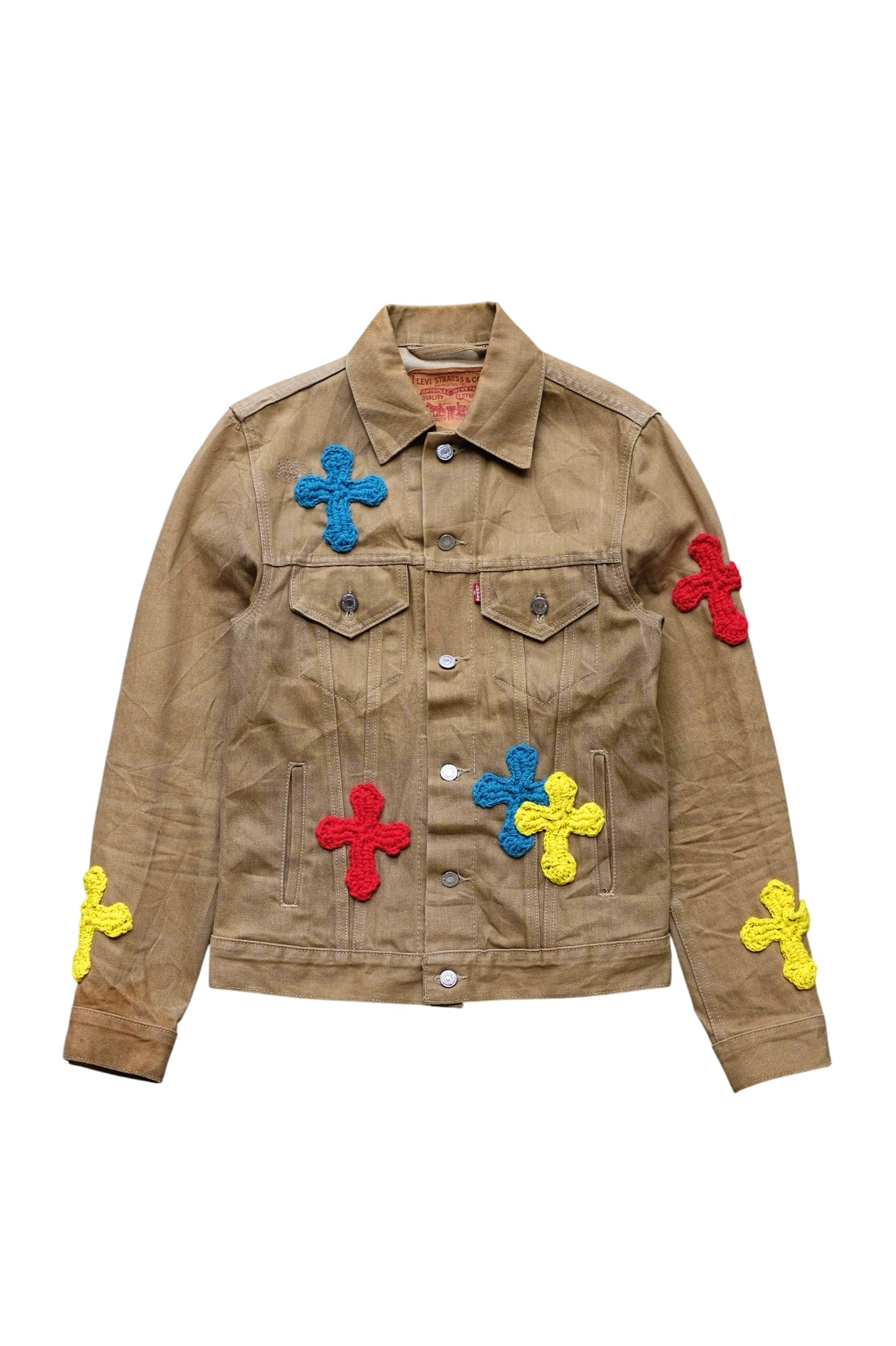 3D cross knit Denim Jacket