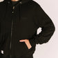 LEATHER ELBOW PATCH ZIP HOODED SWEAT