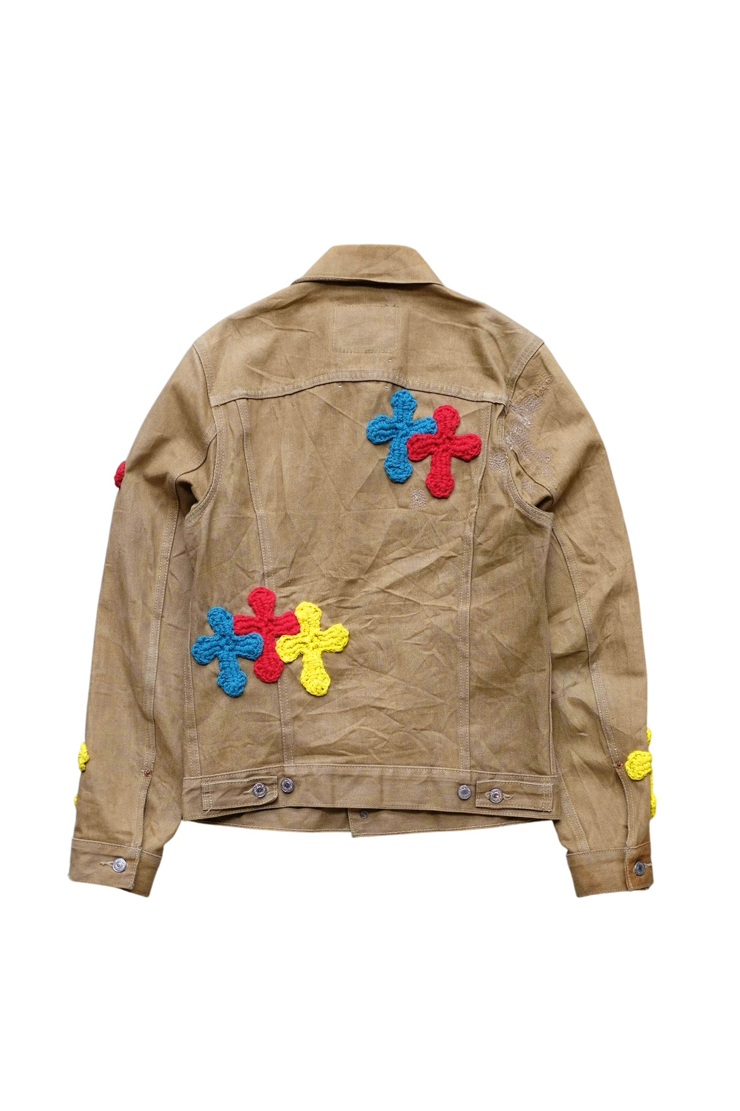 3D cross knit Denim Jacket
